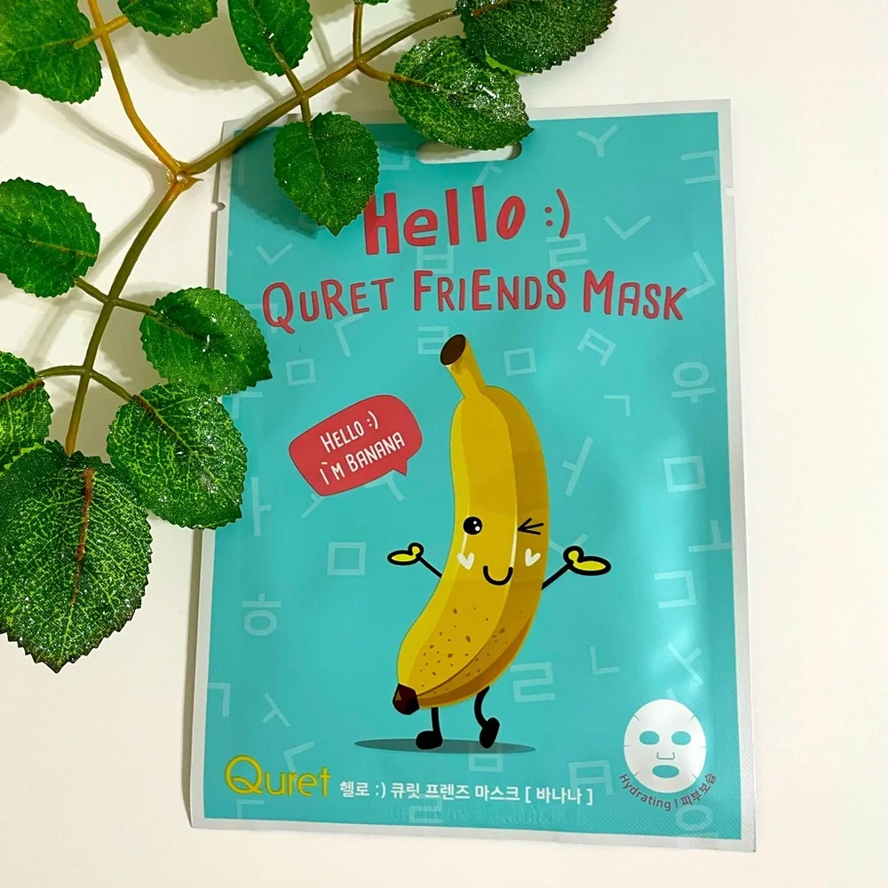 New $5ea OR 5/$18 QURET Friends Mask Hello I’m Banana Nutrition Sheet Face Mask